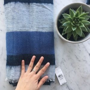 LOFT Herringbone Striped Scarf 
Color: Blue